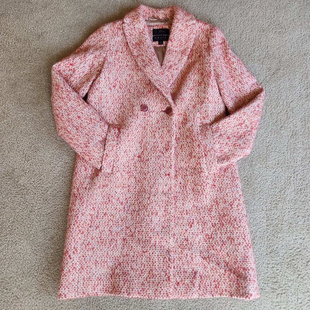 J. Crew Daphne Topcoat in Italian Tweed Faded Guava Size 0 pink barbie